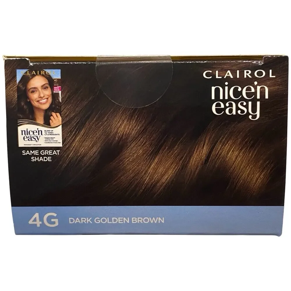 Clairol Nice'n Easy Permanent Hair Color 4G Dark Golden Brown, Pack of 3